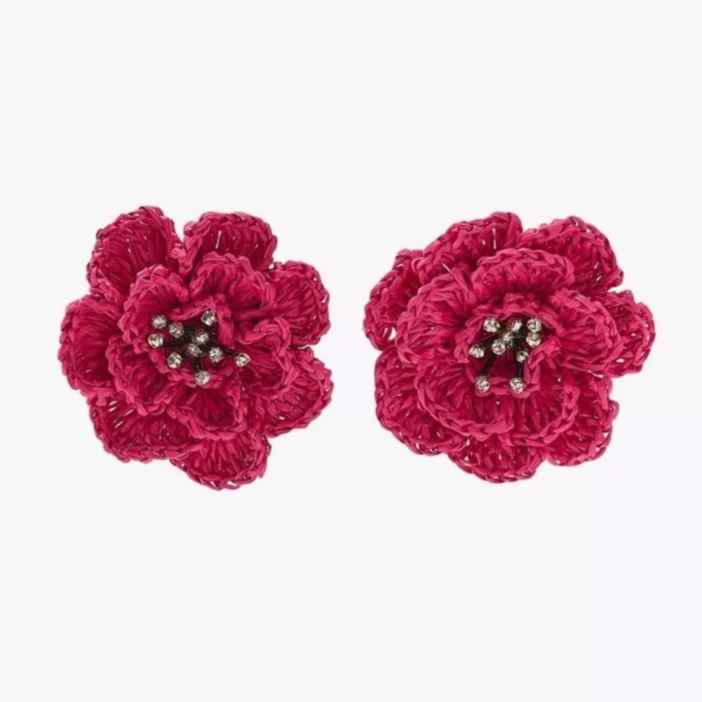 Zara Raffia Flower Earrings